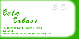 bela dobosi business card